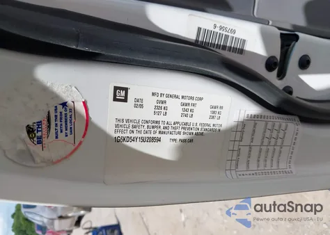 2005 Cadillac Deville Livery из США, поврежденный, VIN 1G6KD54Y15U208594